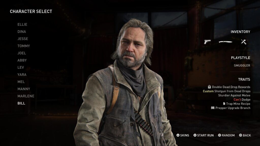 Naughty Dog The Last of Us™ Part II Remastered No Return Bill Character Screen 1
