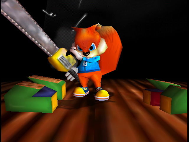 conkers bad fur day n64 logo chainsaw