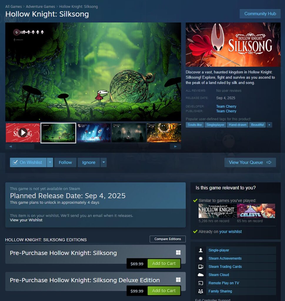 Hollow Knight Silksong Price Silkpost 1